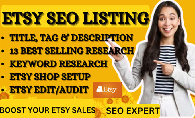 Gig Preview - Optimize etsy seo listing to rank and boost etsy sale, etsy shop setup