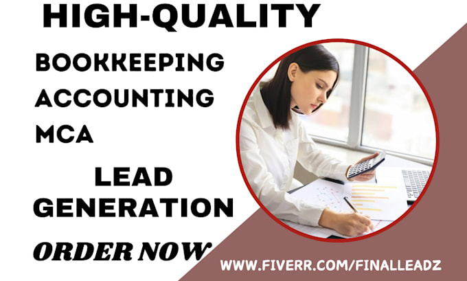 Gig Preview - Generate bookkeeping leads accounting quickbooks business loan cpa landing page