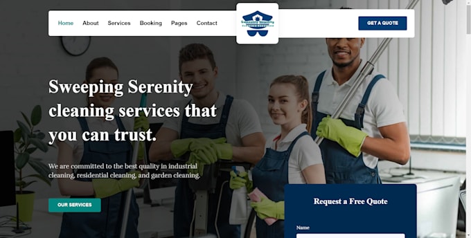 Gig Preview - Build cleaning service website, house, office cleaning, booking koala website