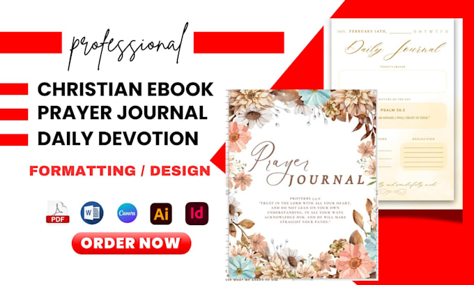 Gig Preview - Format, design daily devotional, prayer journal, christian ebook, christian book