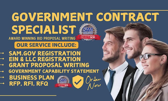 Gig Preview - Win government contract bid proposal rfp rfq writing government contract website