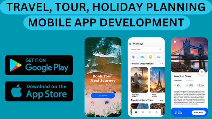 Gig Preview - Develop travel app, tour app, holiday planning app, activity app, tour guide app