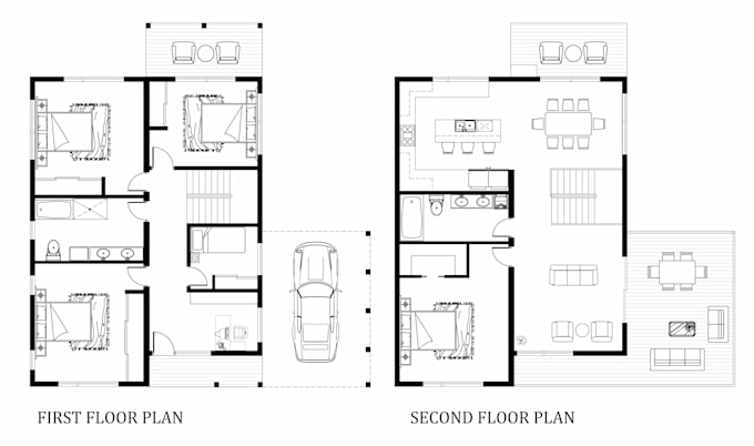 Gig Preview - Draw your 2d floor plans and elevations in autocad