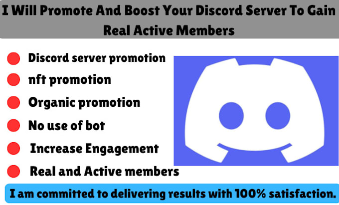 Gig Preview - Promote and boost your discord server to gain real active member