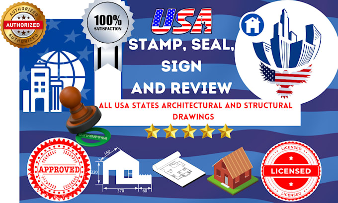 Gig Preview - Licensed architectural stamp, pe stamp, mep stamp, electrical stamp, city permit