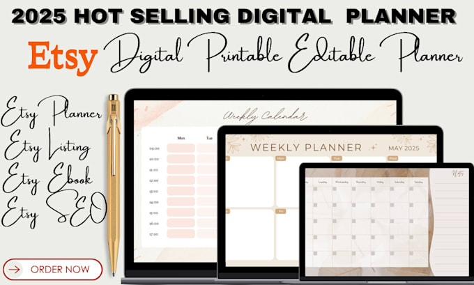 Gig Preview - Create etsy shop with etsy digital planner etsy digital product etsy listing