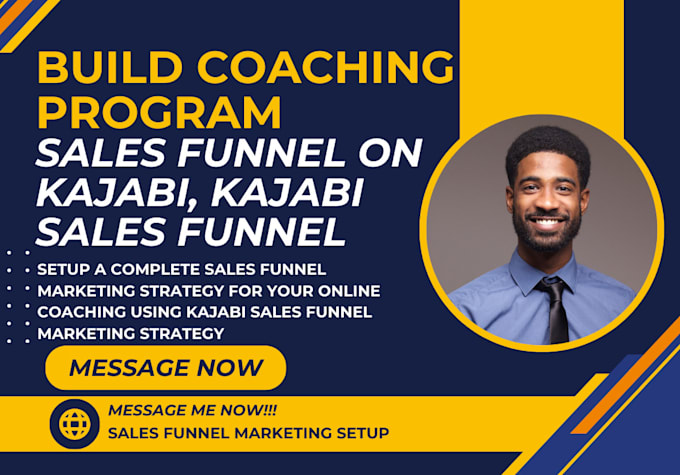 Gig Preview - Design coaching sales funnnel with kajabi coaching program kajabi sales funnel