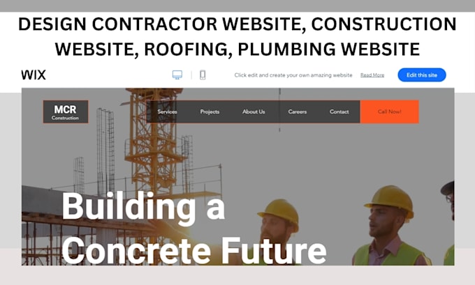 Gig Preview - Design contractor website, construction website, roofing, plumbing website