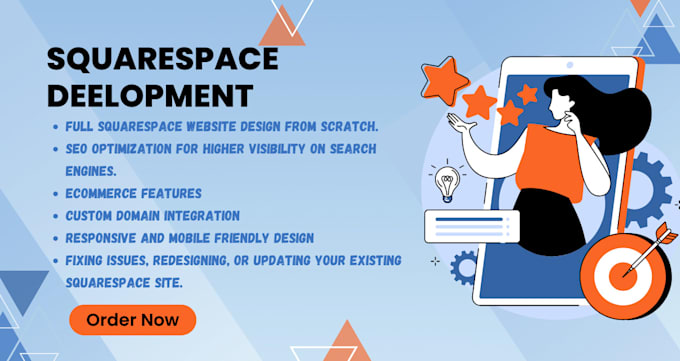 Gig Preview - Build squarespace website, squarespace website development or design squarespace