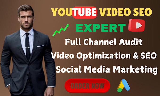 Gig Preview - Be your best youtube video SEO expert optimization and channel growth manager