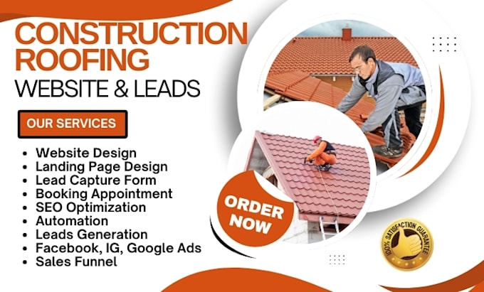 Gig Preview - Build a responsive construction website roofing website, roofing landing page