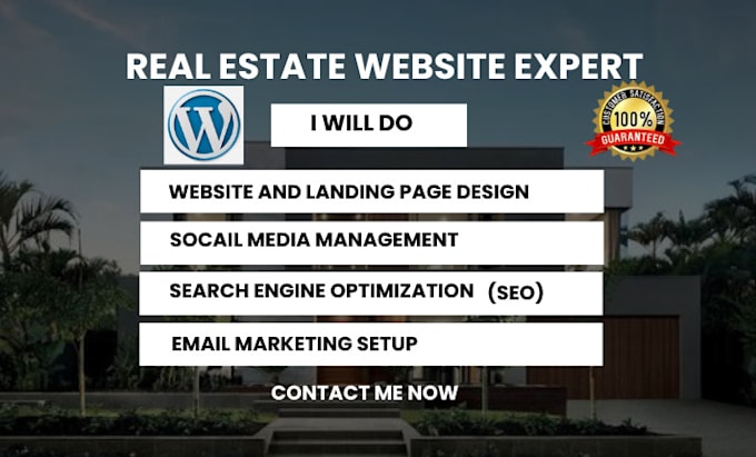 Gig Preview - Do your real estate website, marketing, SEO and manage real estate website