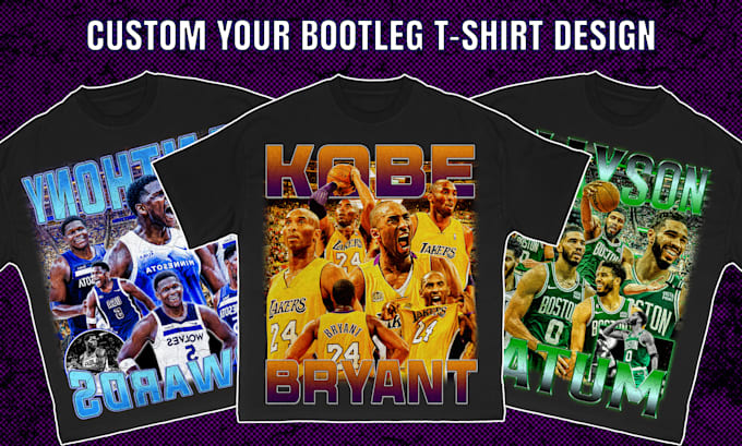 Gig Preview - Create vintage 90s bootleg nba nfl all sports t shirt design