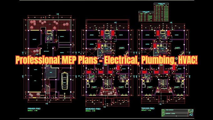 Gig Preview - Do architecture, mep, hvac, plumbing, electrical permit drawings