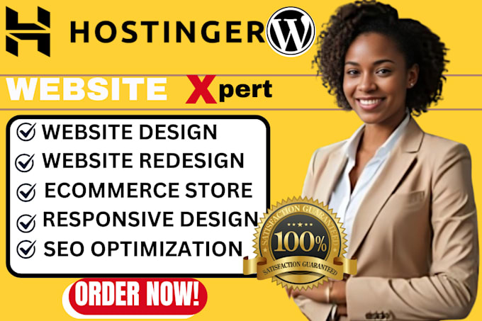 Gig Preview - Build hostinger website wordpress website design hostinger wordpress bluehost