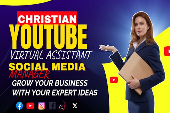 Gig Preview - Be your christian youtube virtual assistant, social media manager