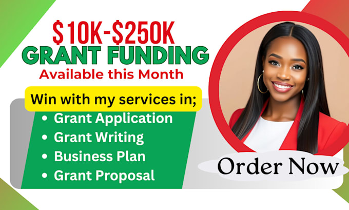 Gig Preview - Grant proposal writing business plan grant research application for nonprofit