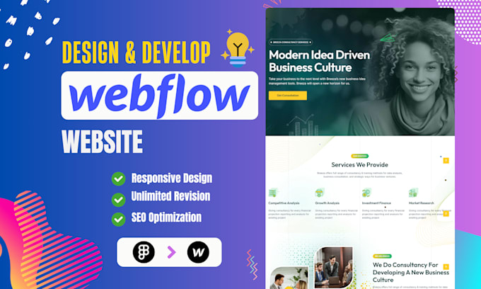 Gig Preview - Develop or design webflow website, convert figma to webflow