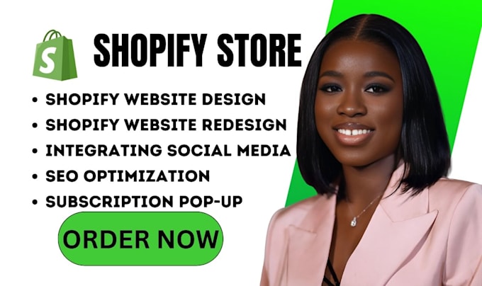 Gig Preview - Design or redesign shopify store shopify dropshipping store shopify website