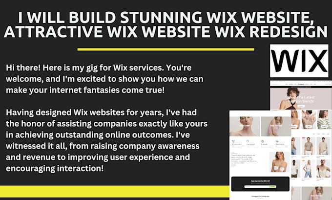 Gig Preview - Build stunning wix website, attractive wix website wix redesign