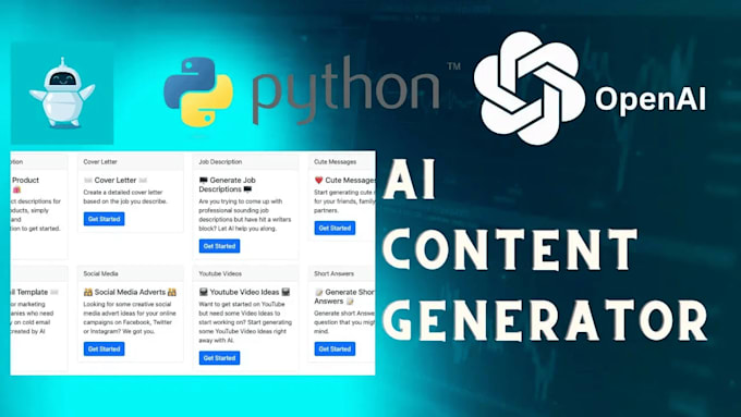 Gig Preview - Build ai writing website or ai chatbot using openai or geminiai