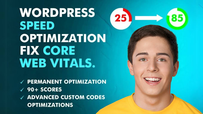 Gig Preview - Do wordpress speed optimization, increase page speed, speed up website