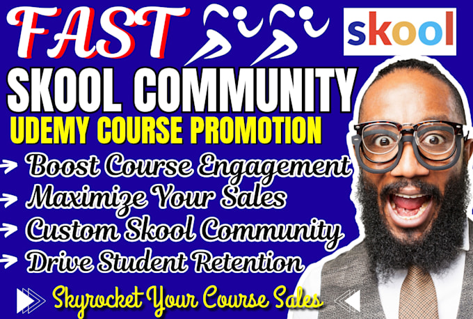 Gig Preview - Setup skool community for online course thinkific kajabi course promotion udemy