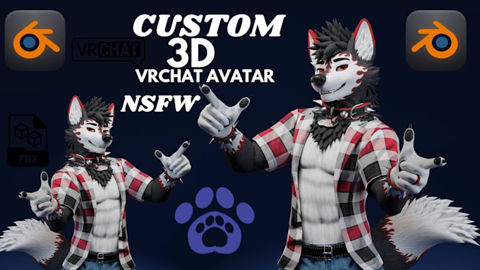 Gig Preview - Do vrchat avatar 3d anime model furry model, nsfw avatar vrc character vr chat