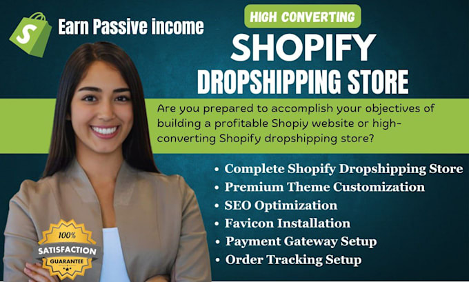 Gig Preview - Create shopify dropshipping store, shopify store design shopify website redesign