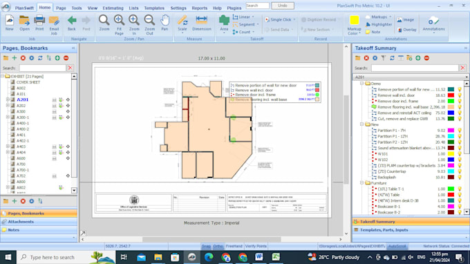 Gig Preview - Do drywall, finishes takeoffs and construction cost estimation