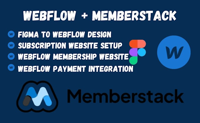 Gig Preview - Create webflow membership subscription website integrate memberstack to webflow