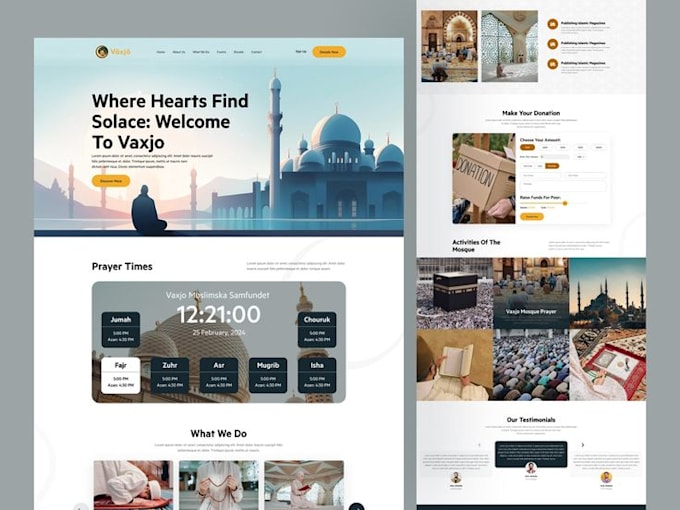 Gig Preview - Design a professional muslim, mosque, or islamic charity website with wordpress