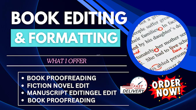 Gig Preview - Do book proofreading and edit fiction novel and nonfiction proofreading