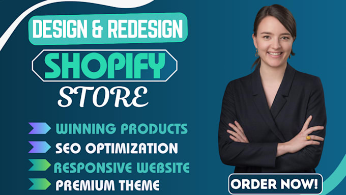 Gig Preview - Create, design, redesign shopify store, dropshipping store or shopify website