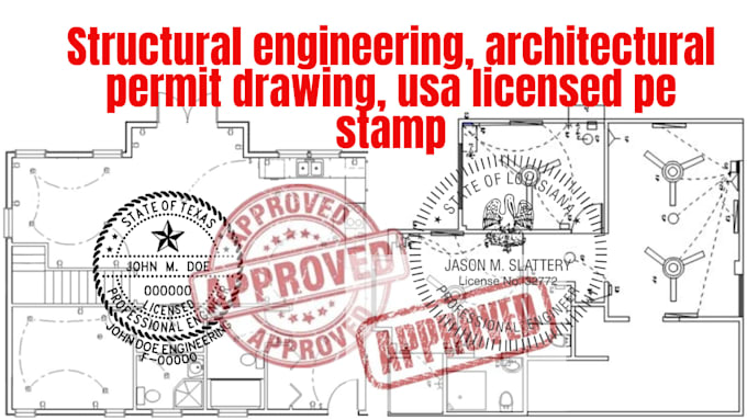 Gig Preview - Do structural engineering, architectural permit drawing, usa licensed pe stamp