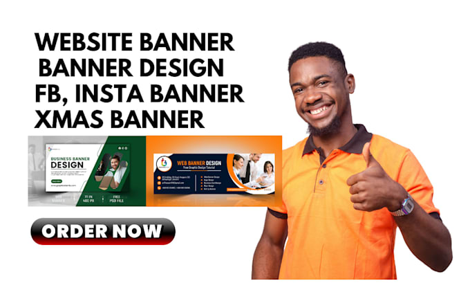 Gig Preview - Design website banner design web banner christmas banner product banner design