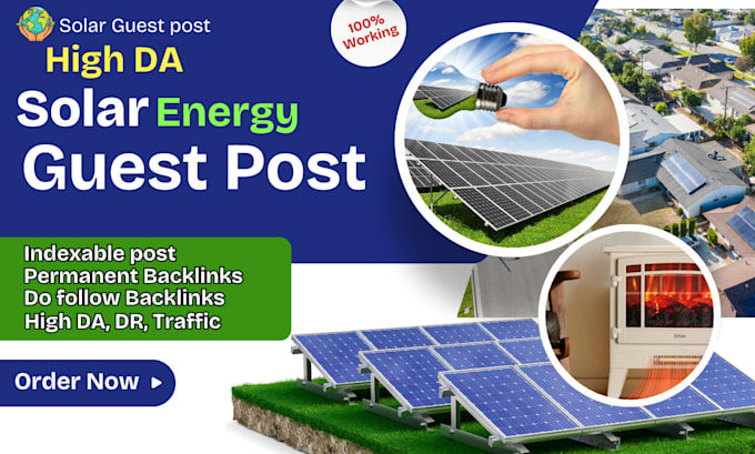 Gig Preview - Publish articles on high authority da 50 solar green energy blogs, tech blogs