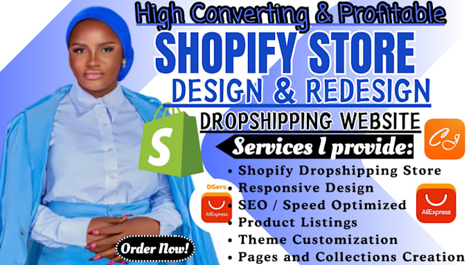 Gig Preview - Design shopify store, shopify redesign, shopify website redesign, shopify design