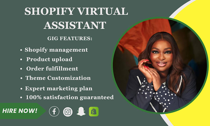 Gig Preview - Shopify virtual assistant shopify sales marketing expert shopify store manager