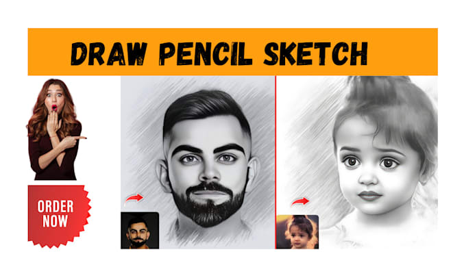 Bestseller - draw realistic pencil sketch for you