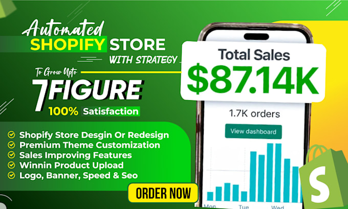 Gig Preview - Create an automated dropshipping shopify store and website for you