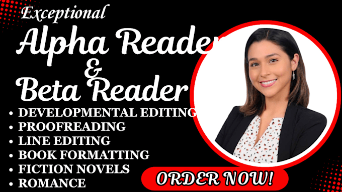 Gig Preview - Be your alpha reader, beta read, developmental editor for fiction novels romance