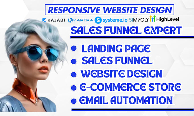 Gig Preview - Build sales funnel, landing page,on go highlevel, simvoly, system io, and kajabi