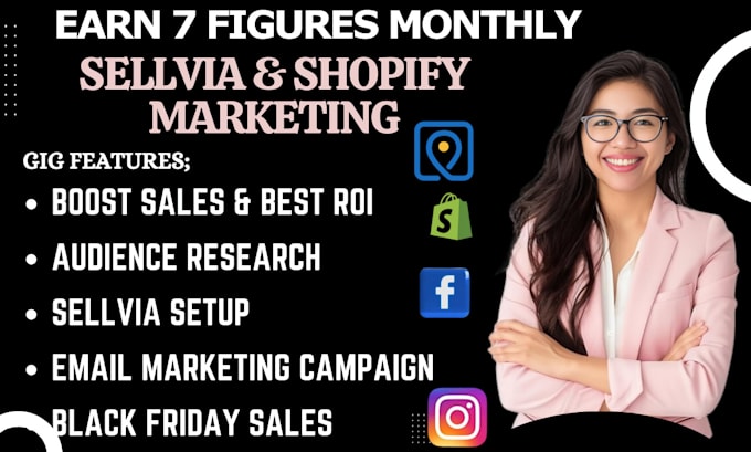 Gig Preview - Highticket sellvia marketing, shopify marketing, to boost black friday sales