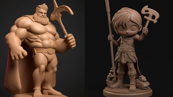 Gig Preview - Create 3d sculpting for miniature figurine action figure zbrush 3d printing toy