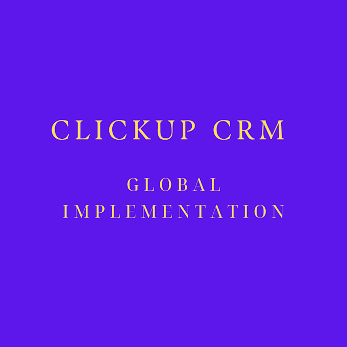 Bestseller - do professional clickup CRM and operations setup