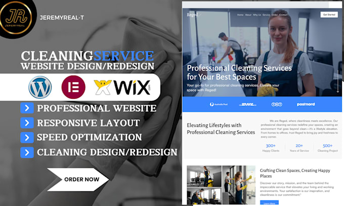 Gig Preview - Design cleaning service website ,house, office cleaning service booking system