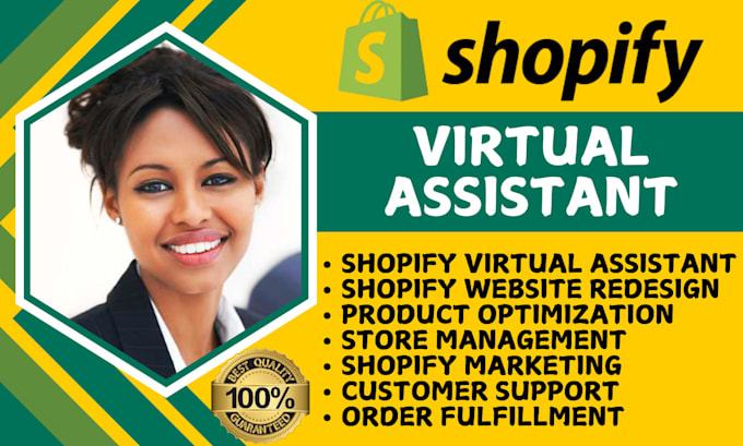 Gig Preview - Shopify virtual assistant, shopify store manager shopify marketing cro sales usa