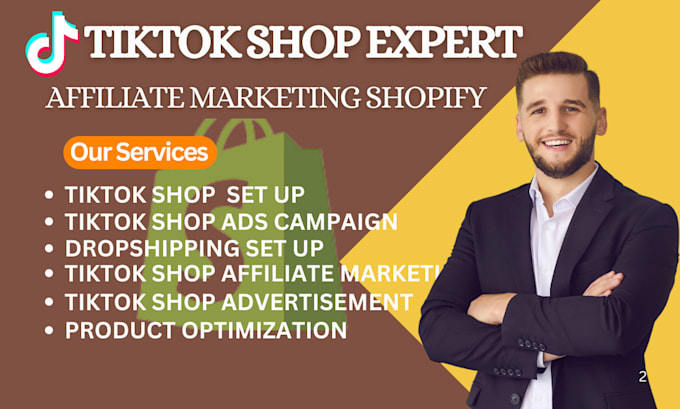 Gig Preview - Create tiktok shop affiliate marketing shopify dropshipping supplier