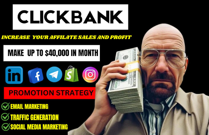 Gig Preview - Do clickbank affiliate marketing affiliate marketing clickbank link promotion